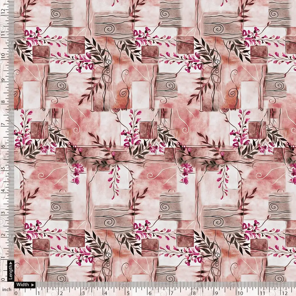 Black Botanical Pure Georgette Printed Fabric Material - Image 5