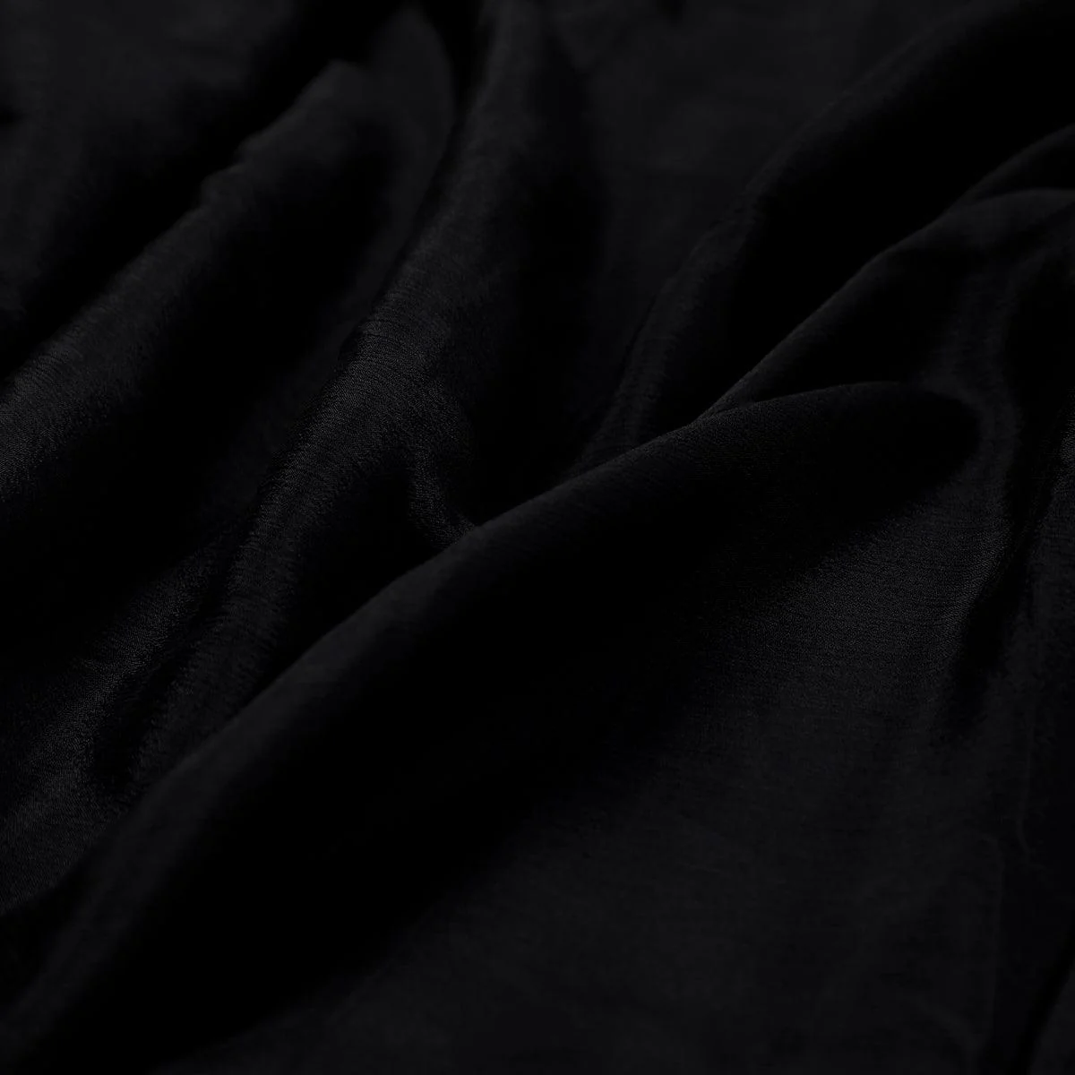 Black Colour Pure Chinon Plain Dyed Fabric - Image 3