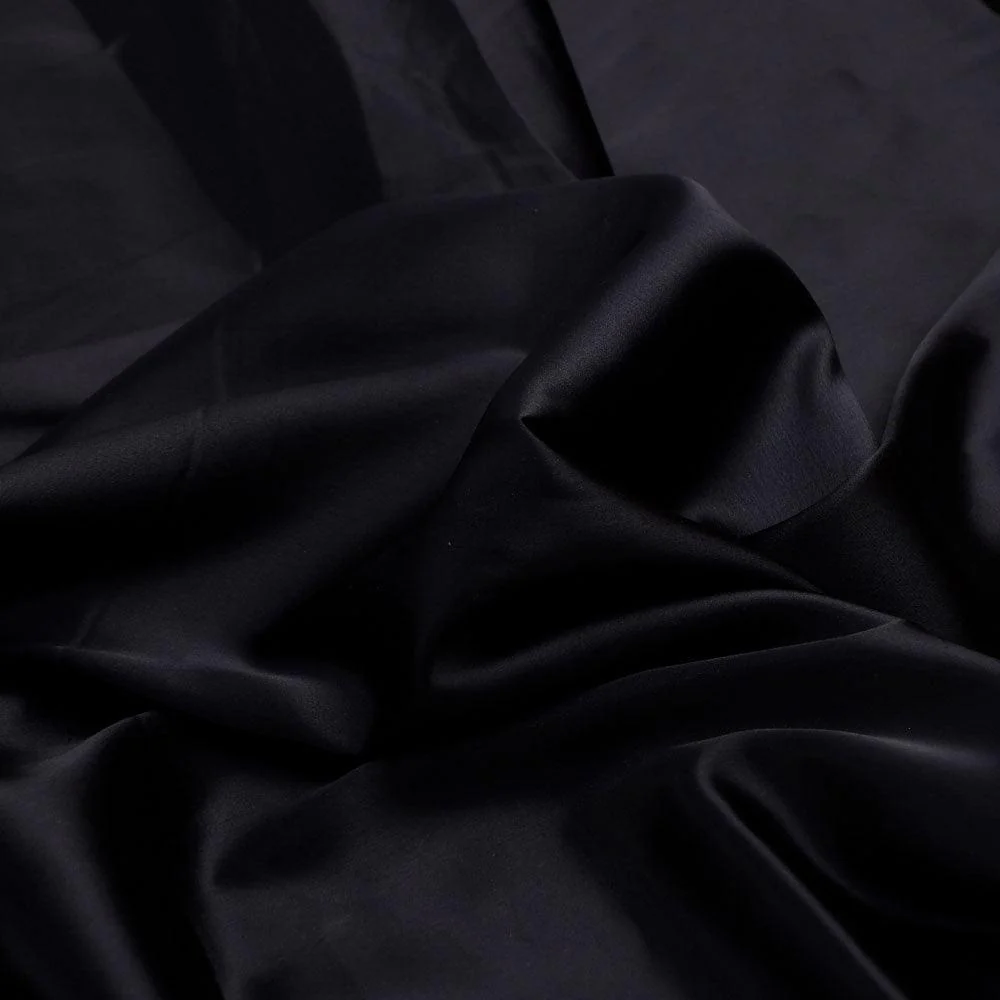 Black Plain Japan Satin Solid Fabric - Image 3