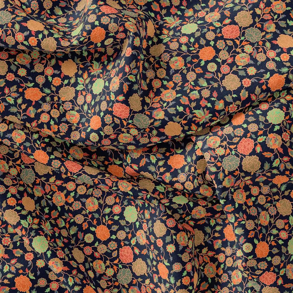Black Western Pure Georgette Printed Fabric - Image 4
