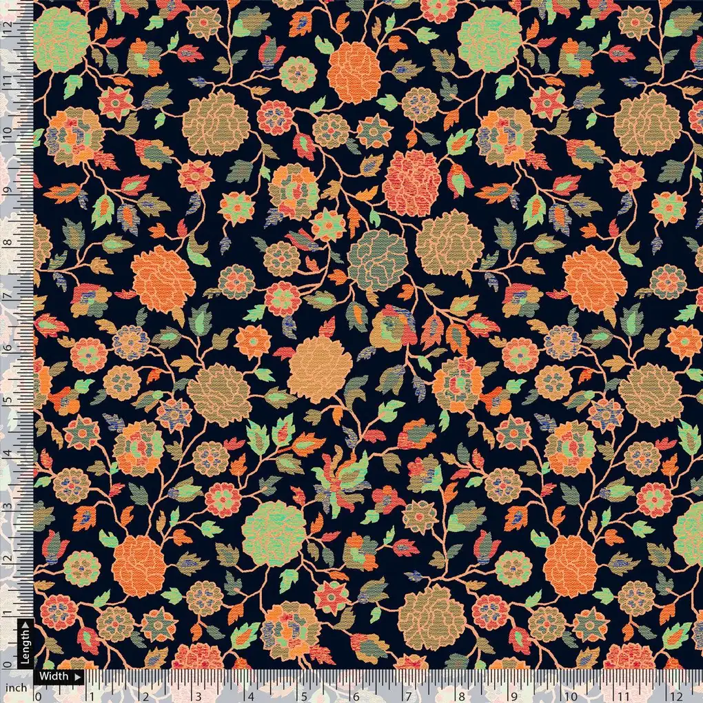 Black Western Pure Georgette Printed Fabric - Image 5