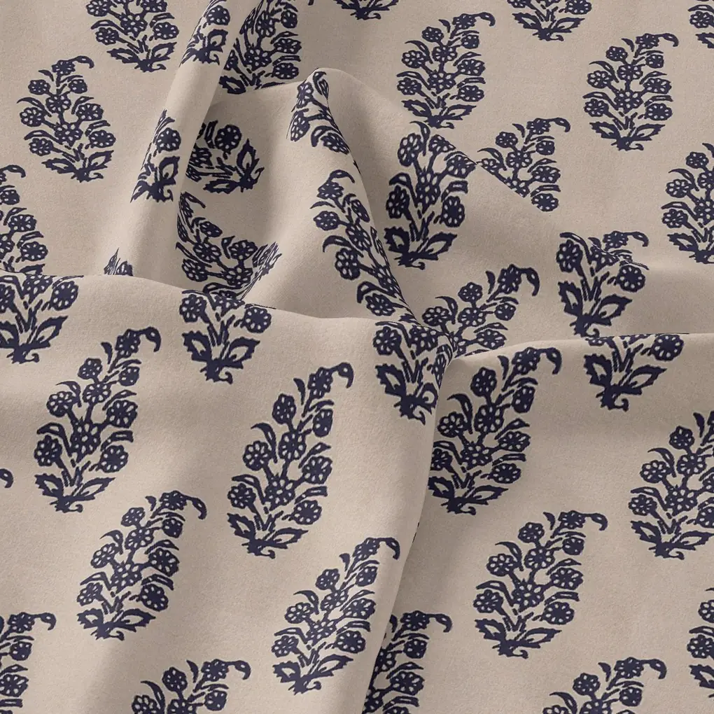 Block Print Type Motif Digital Printed Fabric - Image 3