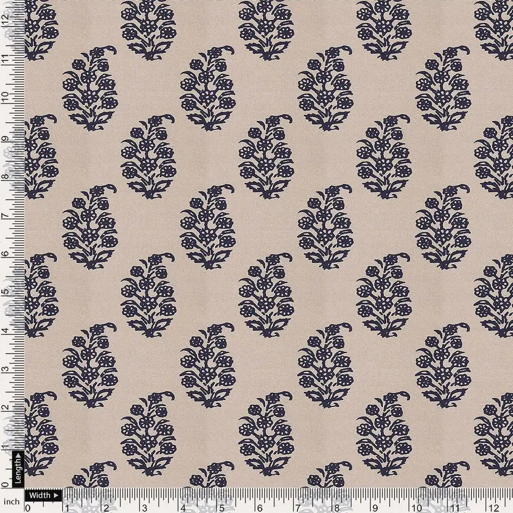 Block Print Type Motif Digital Printed Fabric - Image 4