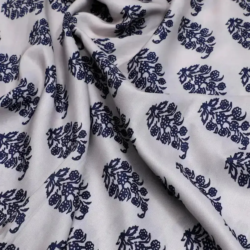 Block Print Motif Digital Printed Fabric - Muslin - Image 3