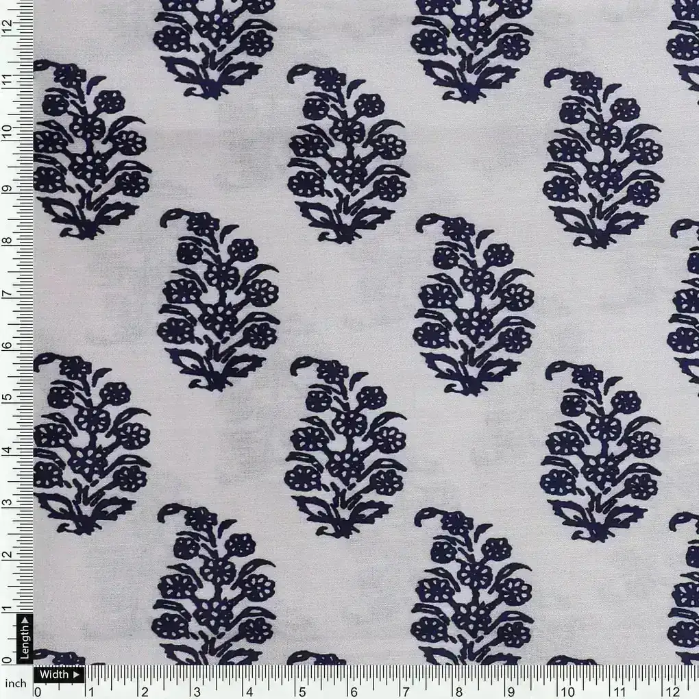 Block Print Motif Digital Printed Fabric - Muslin - Image 4