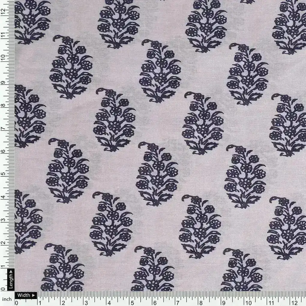 Block Print Motif Digital Printed Fabric - Pure Cotton - Image 4