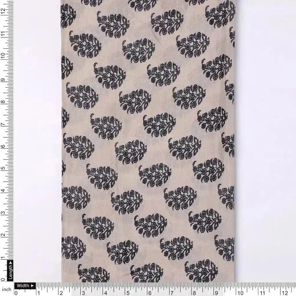 Block Print Motif Digital Printed Fabric - Pure Muslin - Image 4