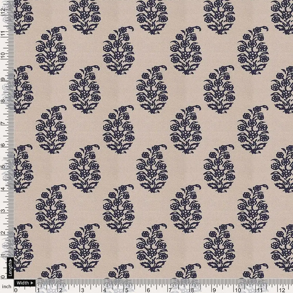 Block Print Motif Digital Printed Fabric - Rayon - Image 4