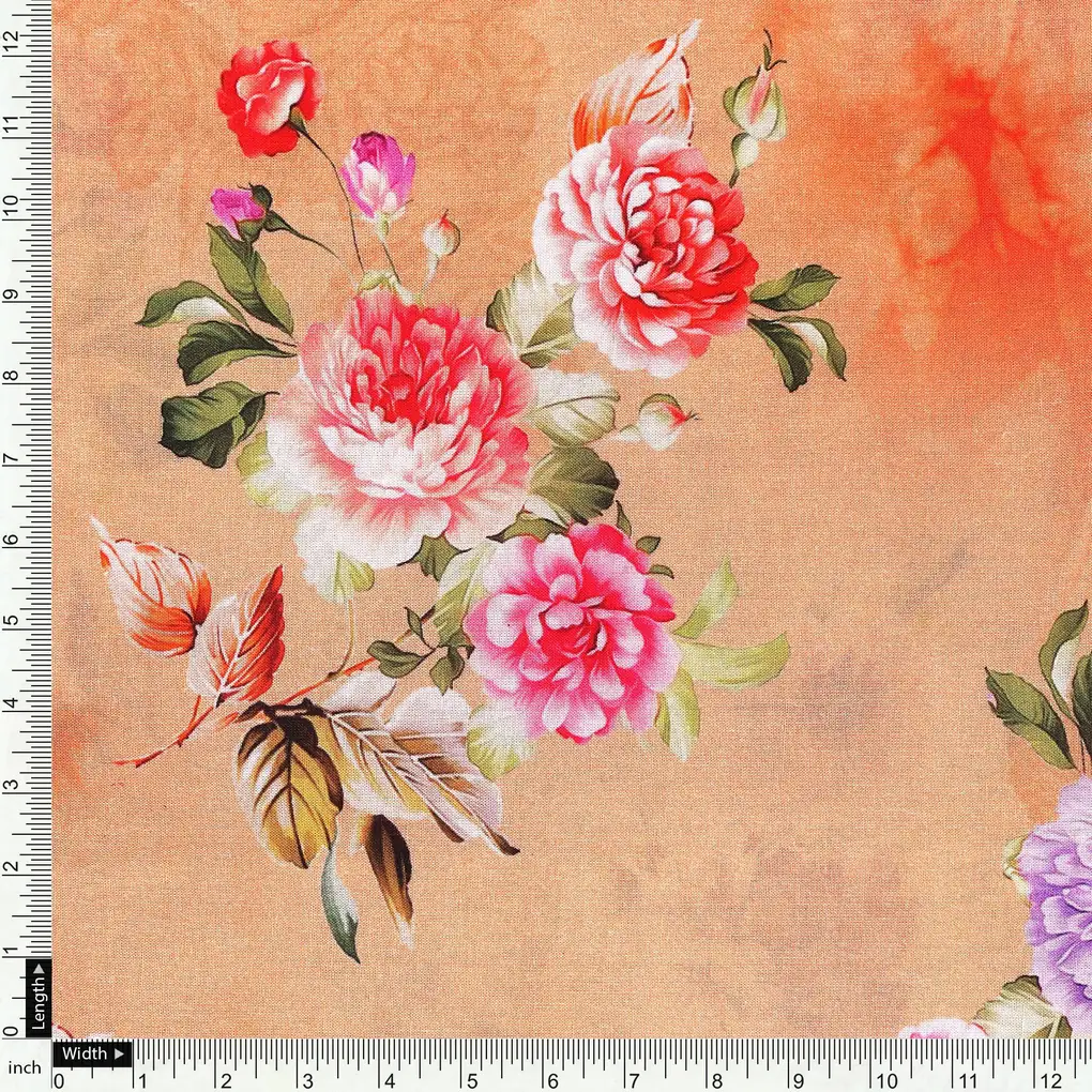 Bloom Pink Forest Flower Digital Printed Fabric - Pure Cotton - Image 4