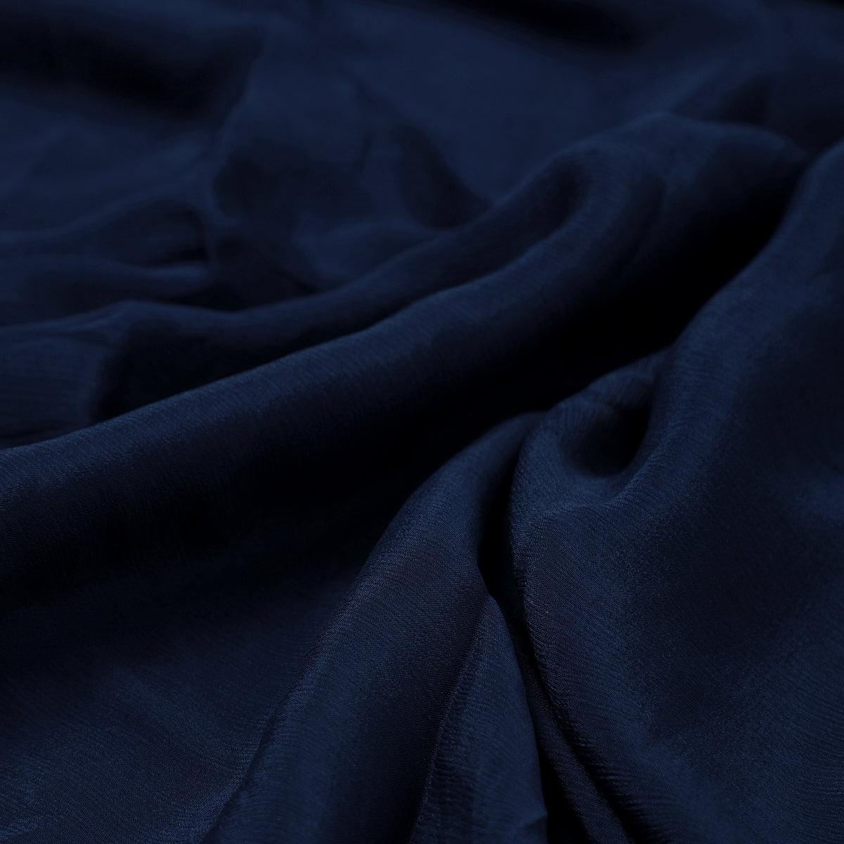 Blue Colour Pure Chinon Plain Dyed Fabric - Image 3