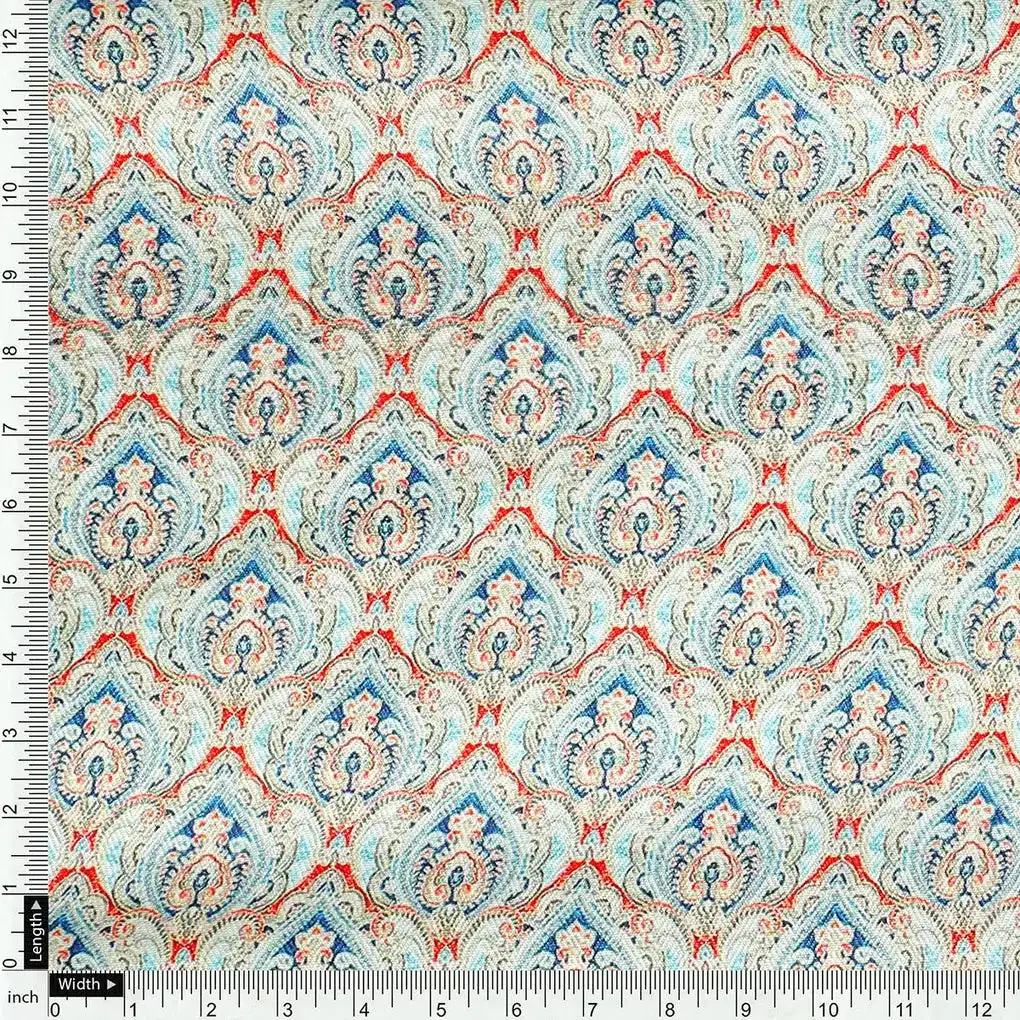 Blue Moroccan Pashmina Printed Fabric - Image 4