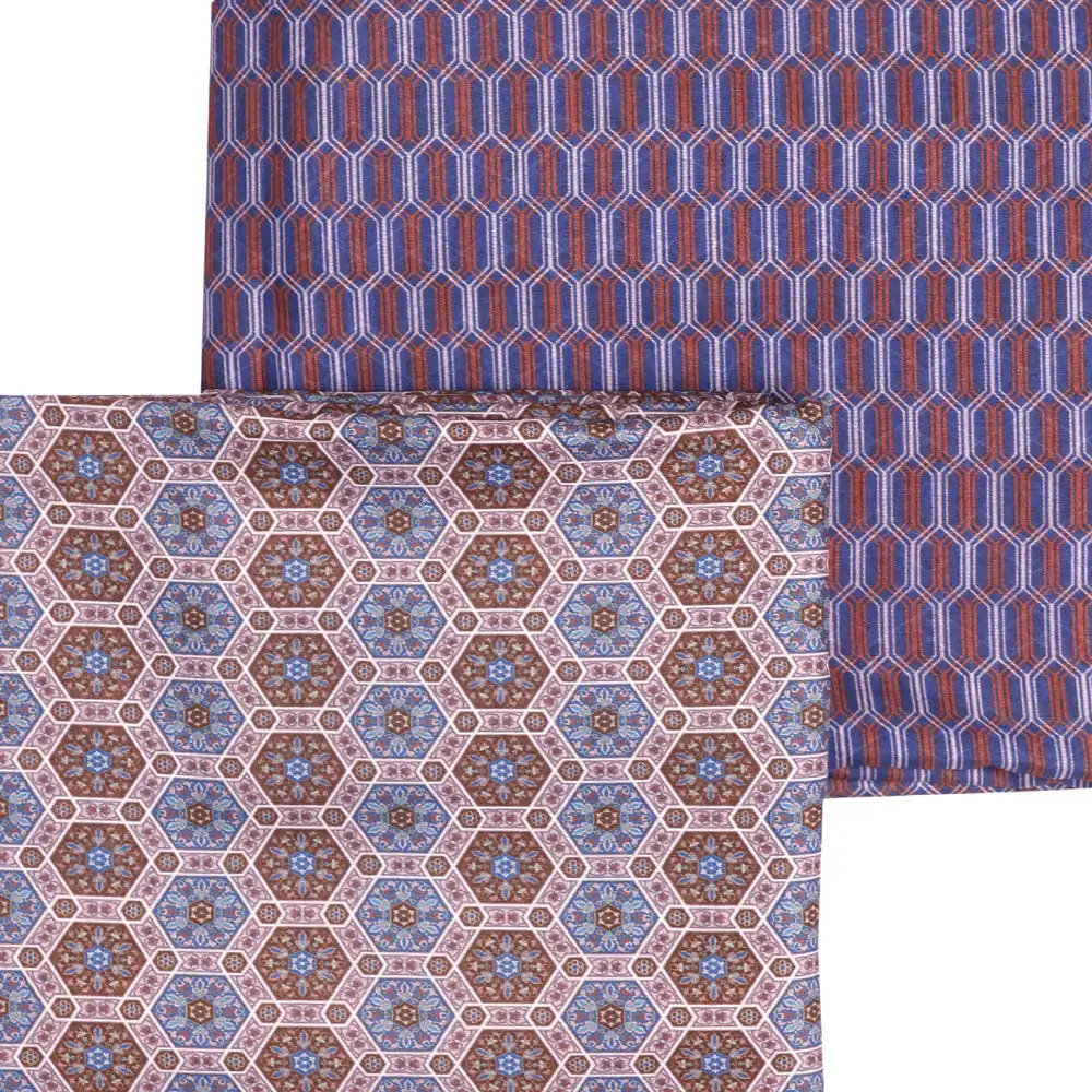 Blue Mul Cotton Printed Unstitched Fabric Set (5 Meter Set) - Image 3