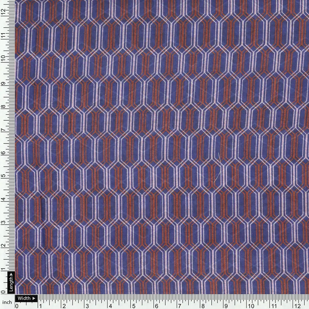 Blue Mul Cotton Printed Unstitched Fabric Set (5 Meter Set) - Image 6