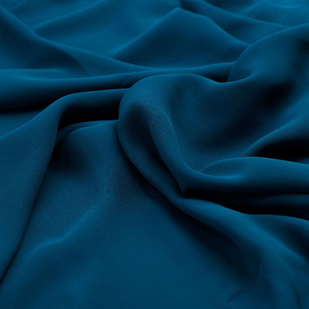 Blue Plain Georgette Solid Fabric - Image 3