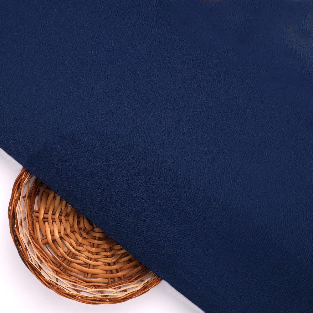 Blue Plain Japan Satin Solid Fabric - Image 2