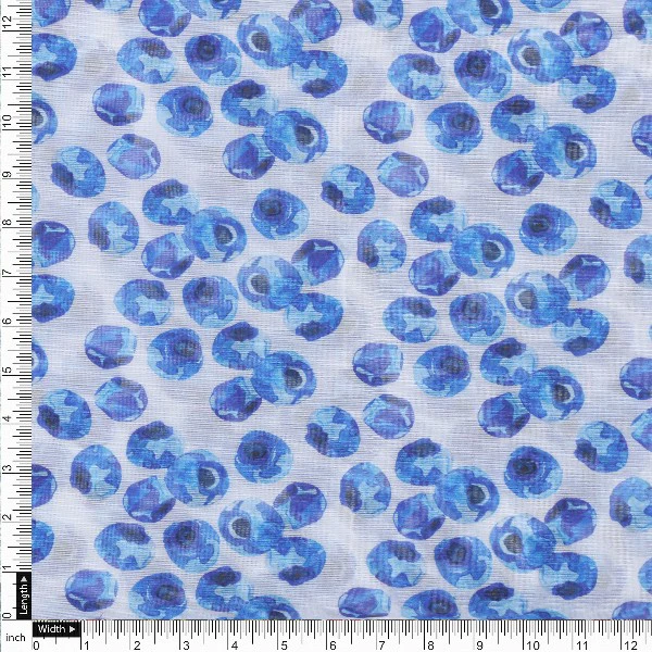 Blue Starry Organza Fabric - Image 4