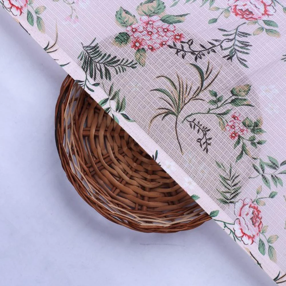Blush Pink Floral and Leafy Vine Kota Doria Fabric - Image 3