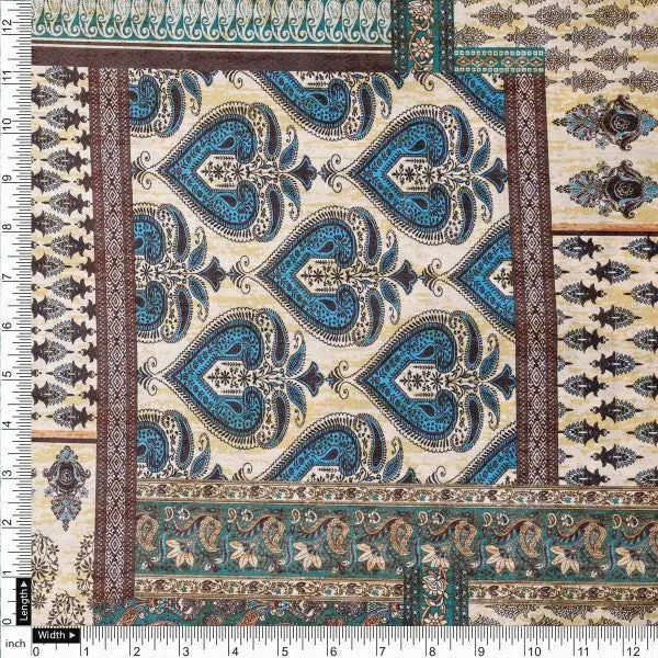 Bohemian Paisley Patchwork Dola Silk Fabric - Image 4