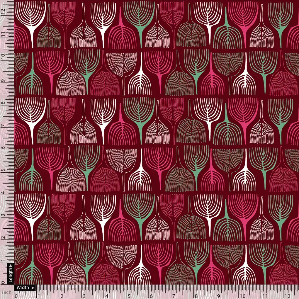 Bold Colourful Mahogany Leaf Digital Printed Fabric - Image 4
