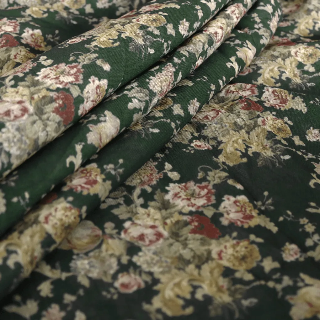 Botanical Calico Floral Pattern Digital Printed Fabric - Linen - Image 4