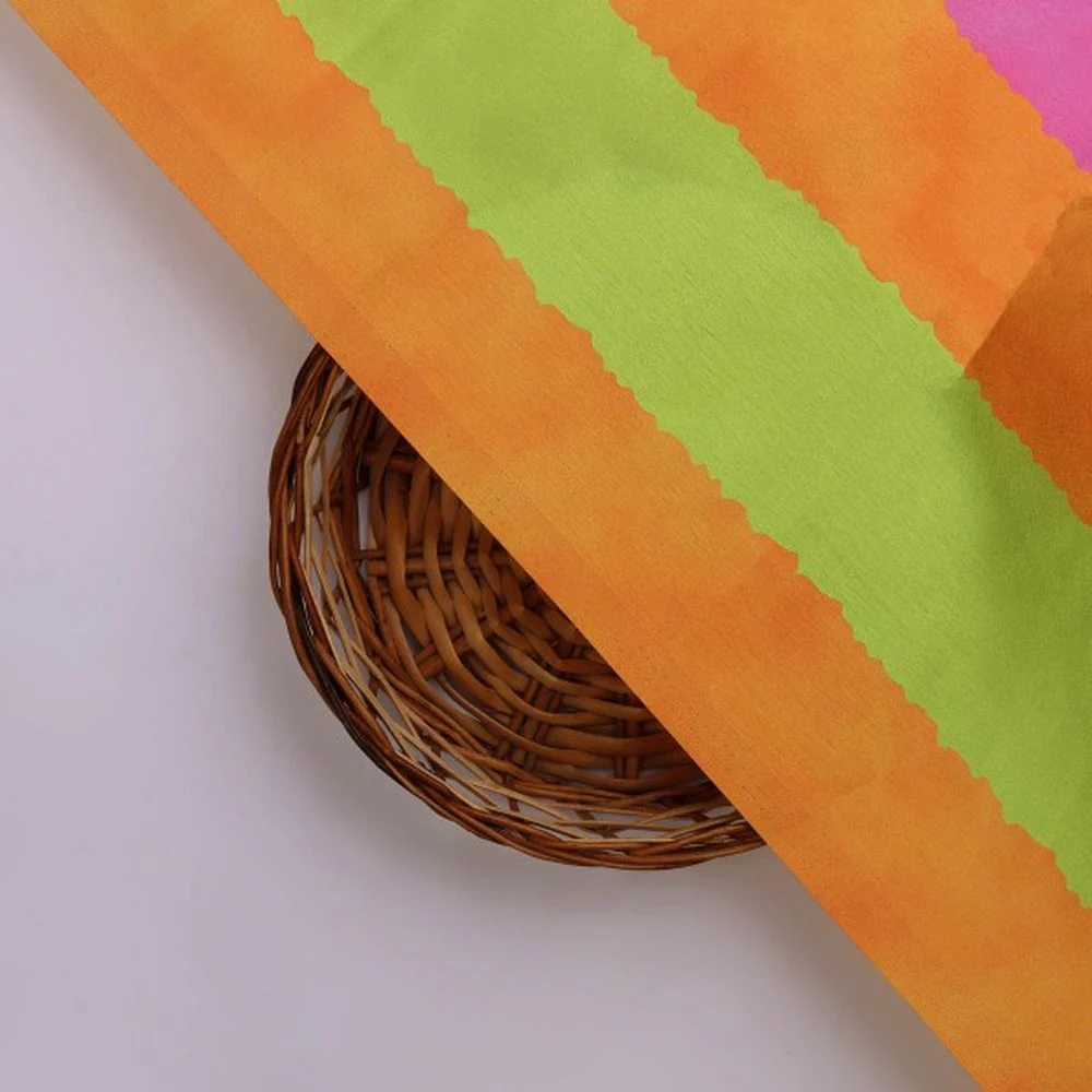 Bright Watercolour Stripes on Smooth Japan Satin Fabric - Image 3