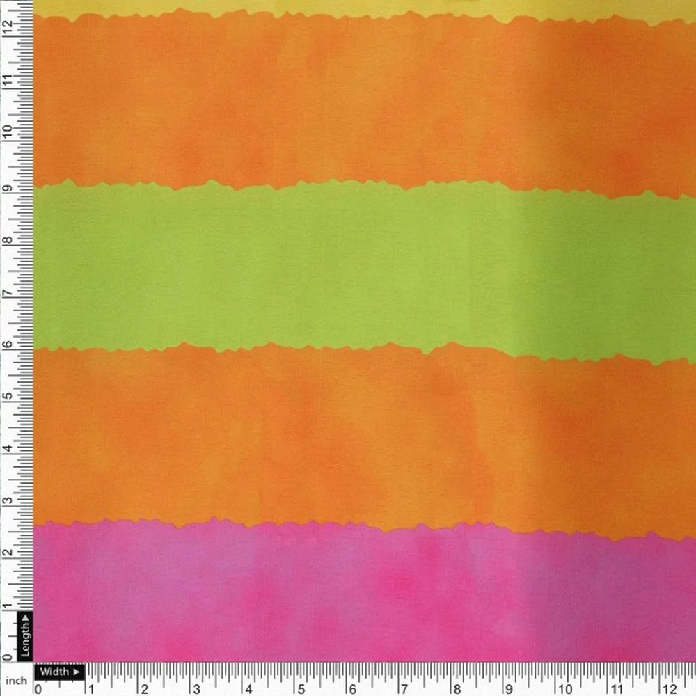 Bright Watercolour Stripes on Smooth Japan Satin Fabric - Image 4