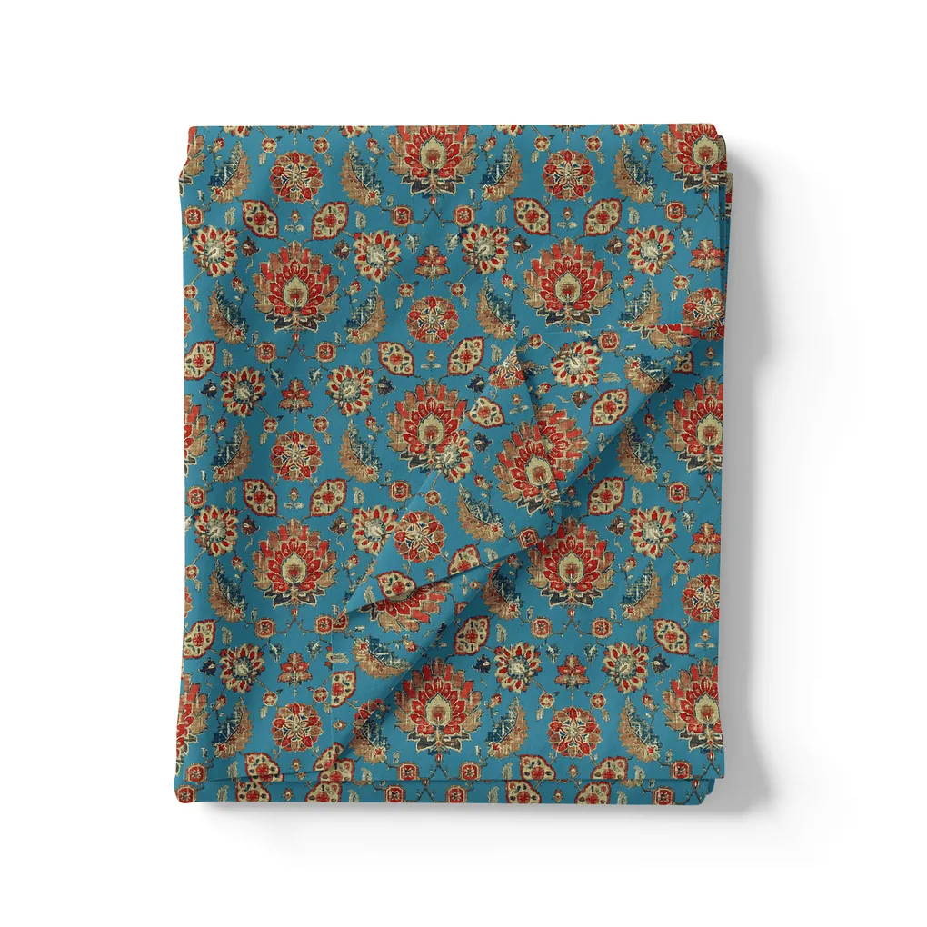 Brown Jecobean Floral Pure Georgette Printed Fabric Material - Image 3