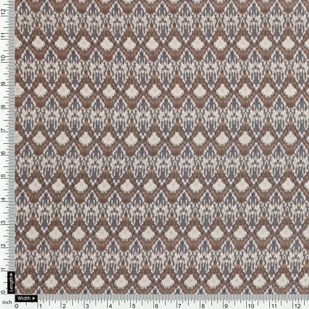 Brown Mul Cotton Printed Unstitched Fabric Set (5 Meter Set) - Image 5