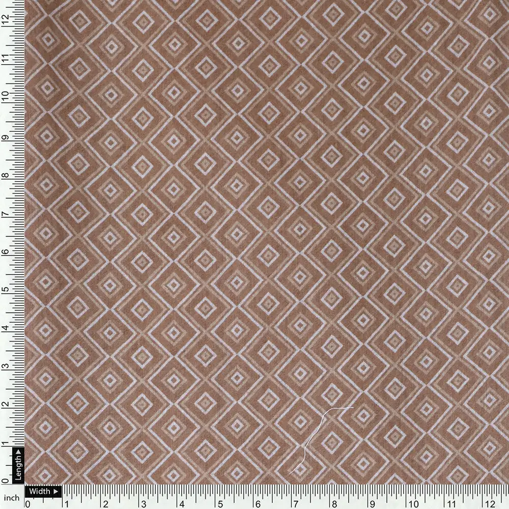 Brown Mul Cotton Printed Unstitched Fabric Set (5 Meter Set) - Image 6