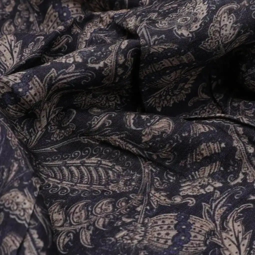 Brown Paisley Seamless Digital Printed Fabric - Image 3
