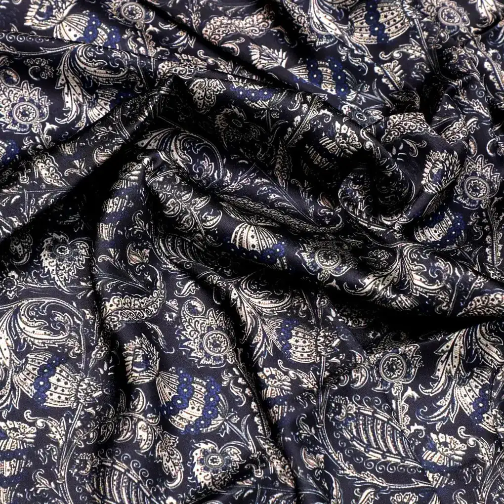 Brown Paisley Seamless Digital Printed Fabric - Image 3