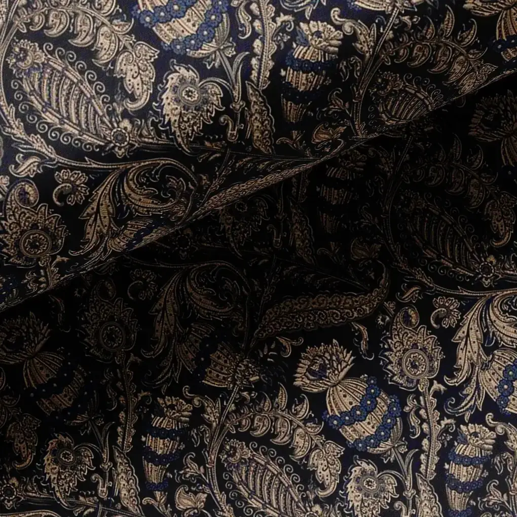 Brown Paisley Seamless Digital Printed Fabric - Image 3