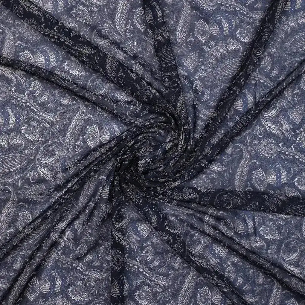Brown Paisley Seamless Digital Printed Fabric - Image 3