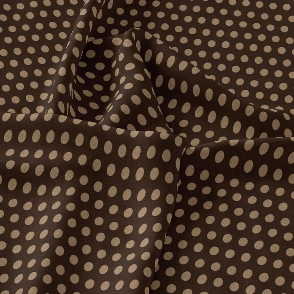 Brown Polka Dot Digital Printed Fabric - Image 3