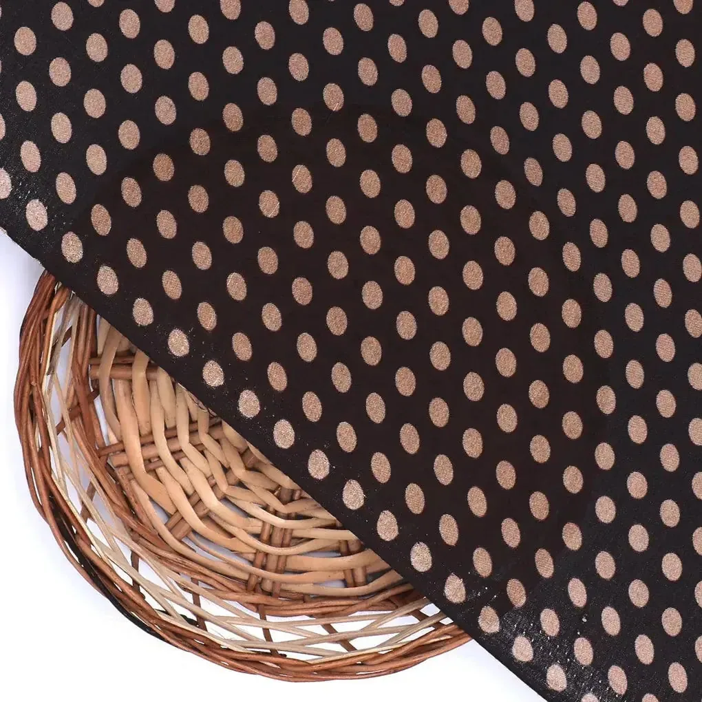 Brown Polka Dot Digital Printed Fabric - Pure Muslin - Image 2