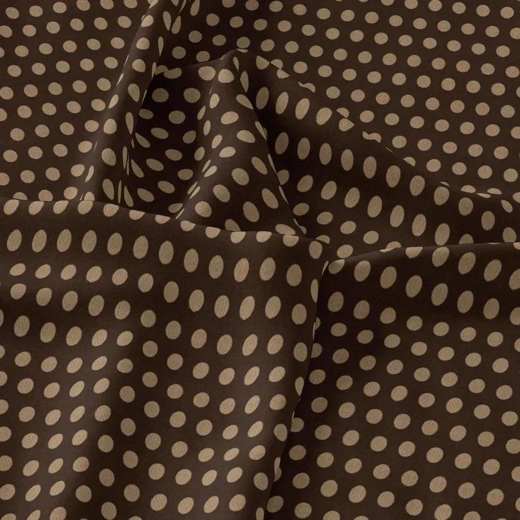 Brown Polka Dot Digital Printed Fabric - Weightless - Image 3