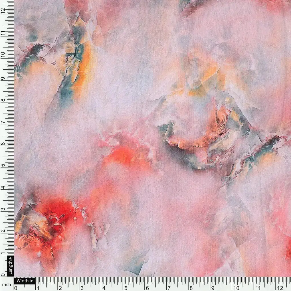 Brown Stone Pure Georgette Printed Fabric - Image 4