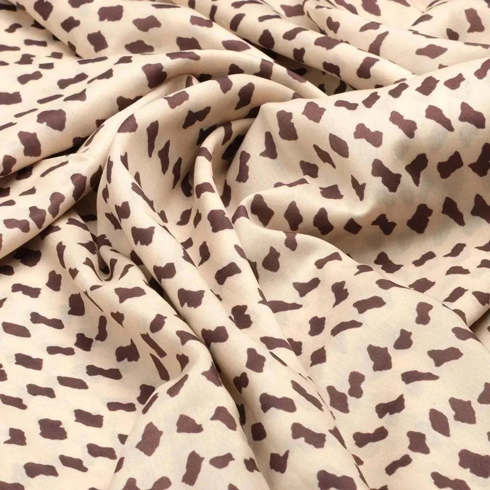Brown Stones Digital Printed Fabric - Kora Silk - Image 3