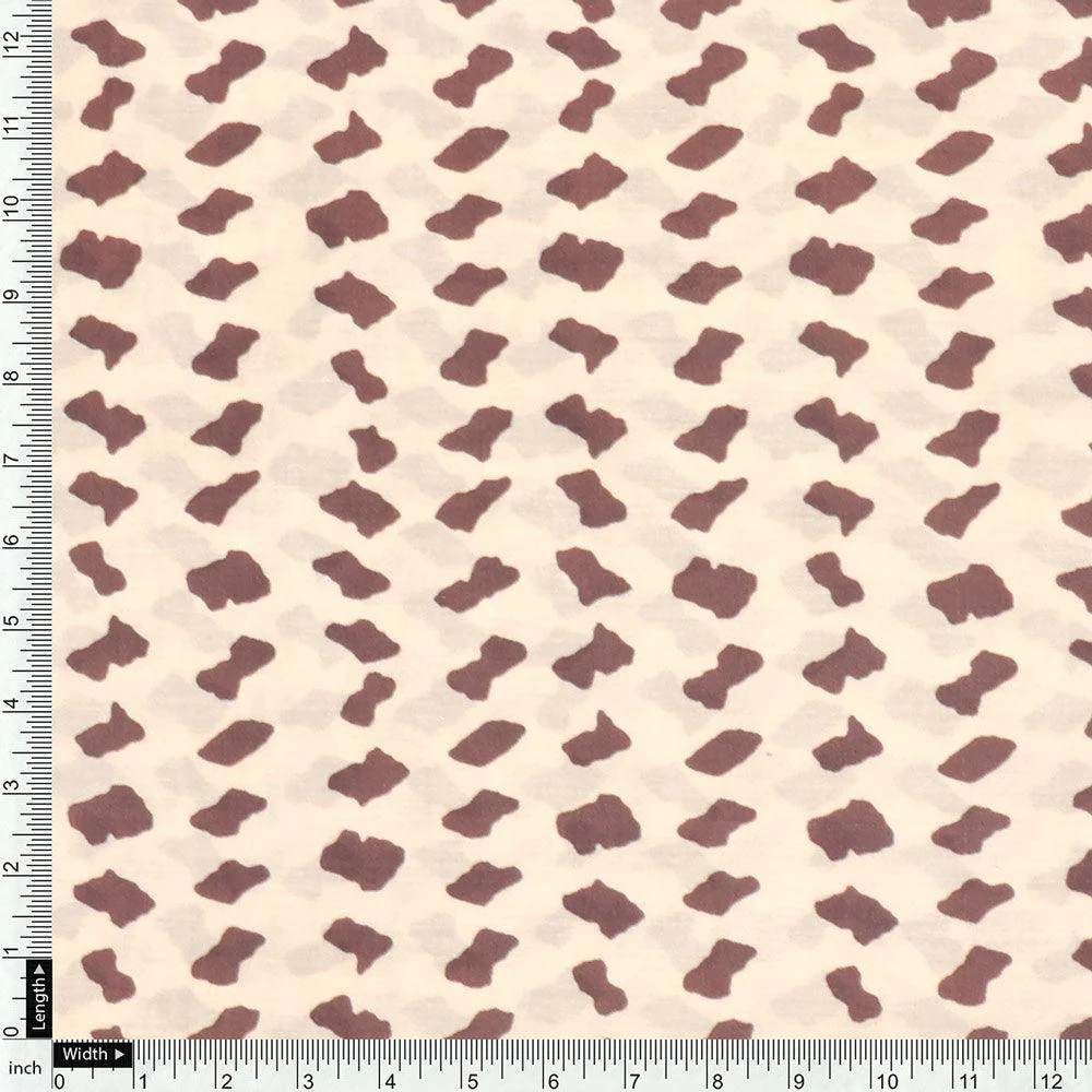 Brown Stones Digital Printed Fabric - Kora Silk - Image 4