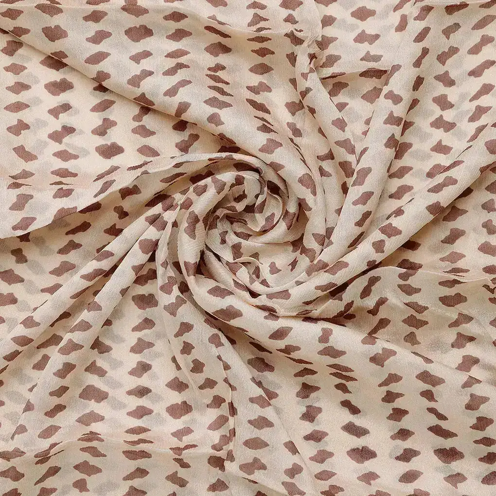 Brown Stones Digital Printed Fabric - Pure Chinon - Image 2