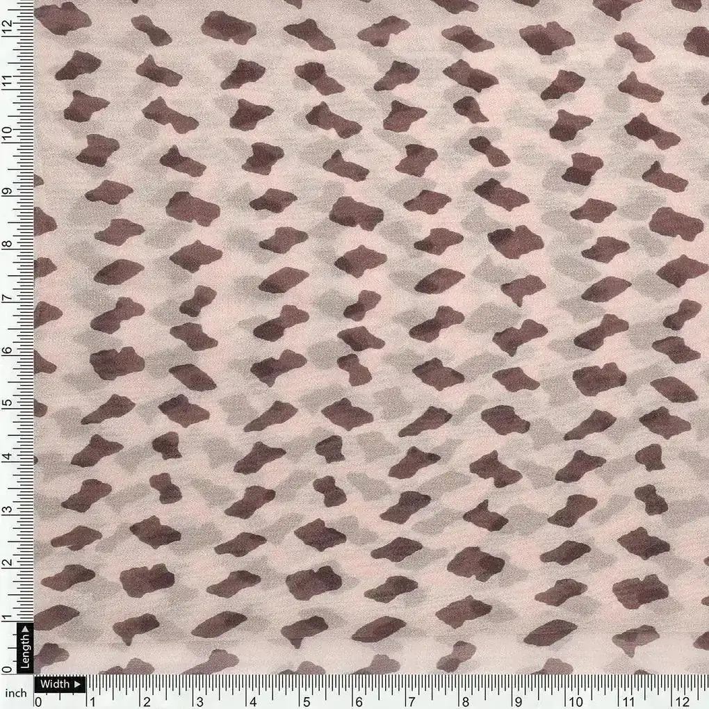 Brown Stones Digital Printed Fabric - Pure Georgette - Image 4