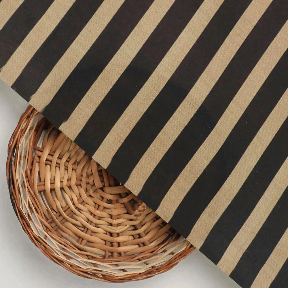 Brown Stripes Digital Printed Fabric - Kora Silk - Image 3