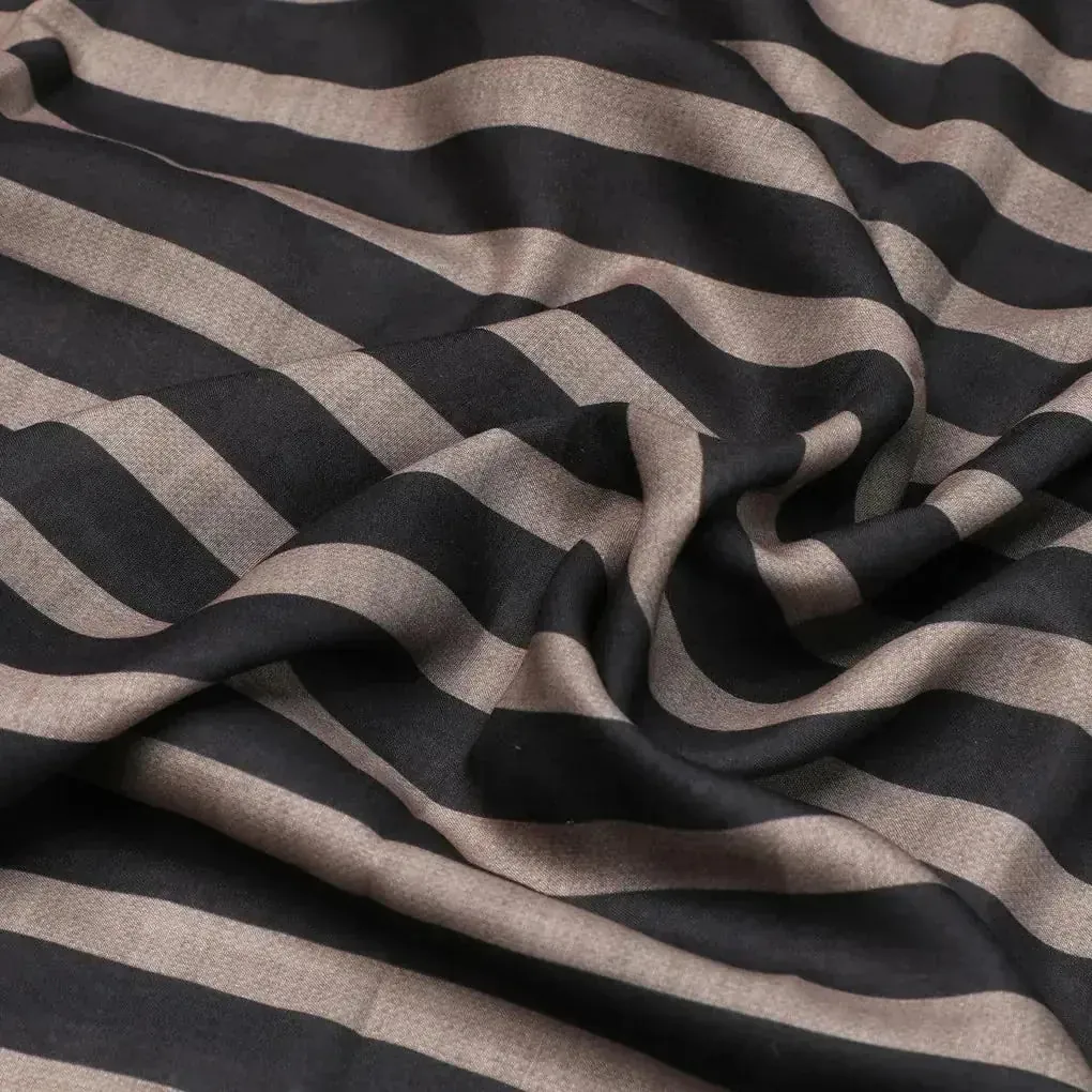 Brown Stripes Digital Printed Fabric - Muslin - Image 3