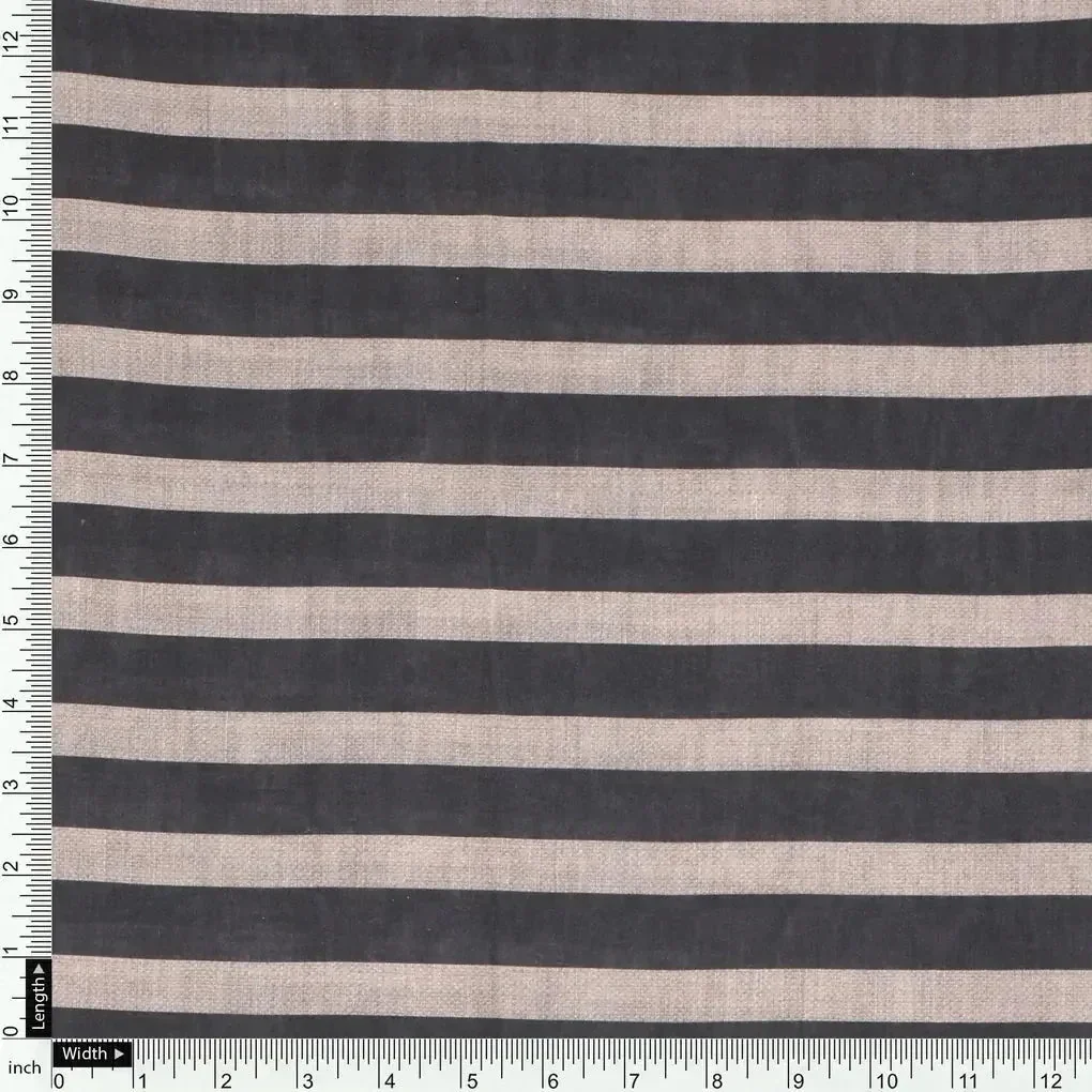 Brown Stripes Digital Printed Fabric - Muslin - Image 4