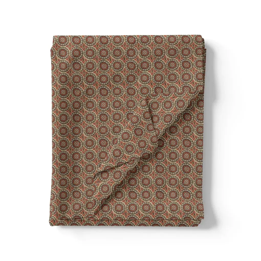 Browny Abstract Circle Repeat Digital Printed Fabric - Weightless - Image 3