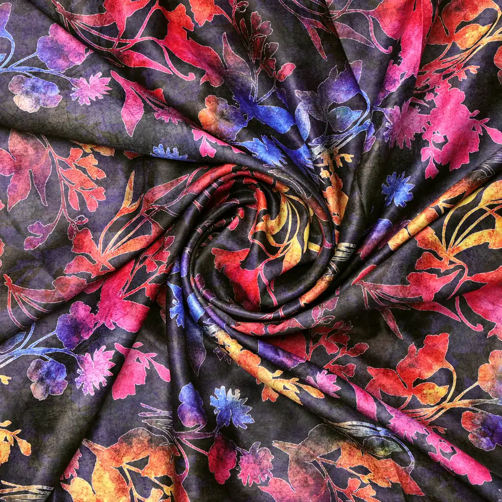 BSY Velvet Floral Print Fabric - Image 2