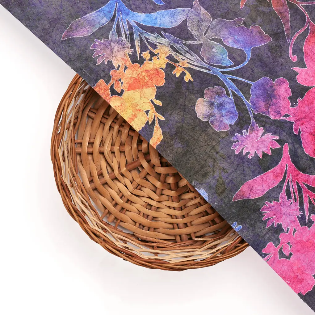 BSY Velvet Floral Print Fabric - Image 3