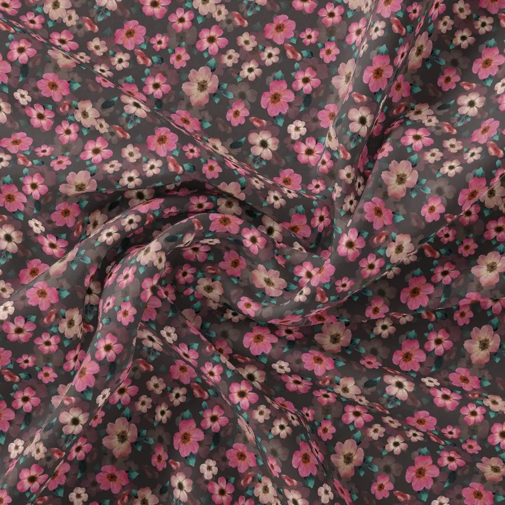 Buttercup Pink Floral Digital Printed Fabric - Image 3