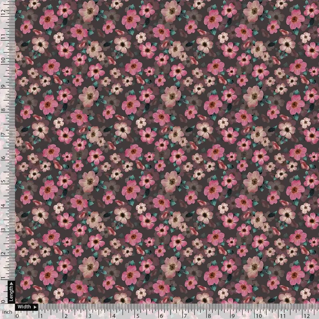 Buttercup Pink Floral Digital Printed Fabric - Image 4