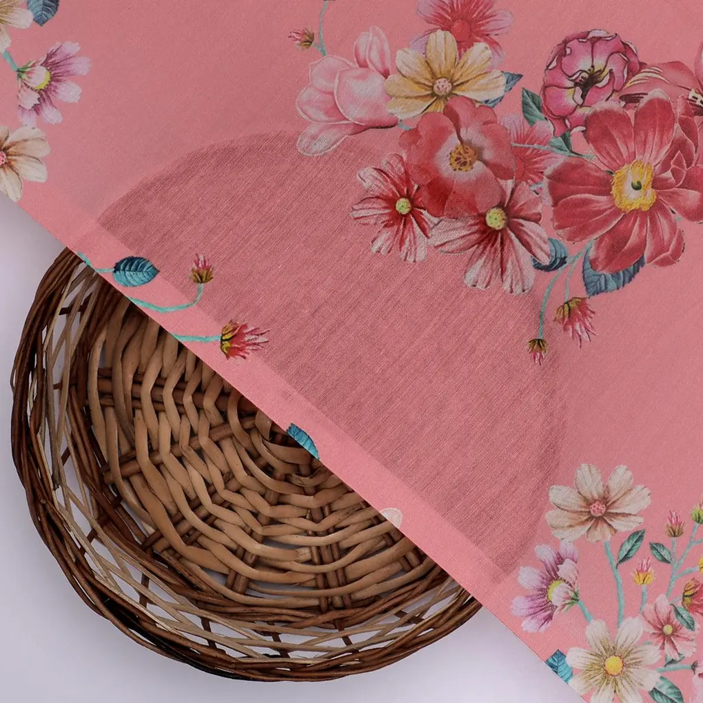 Calico Colorful Flower Digital Printed Fabric - Muslin - Image 2